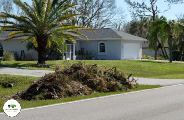 yard debris pile ready for hauling in pembroke pines florida
