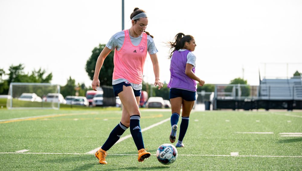 Two soccer players at a FC Dallas Elite Academy Development Camp