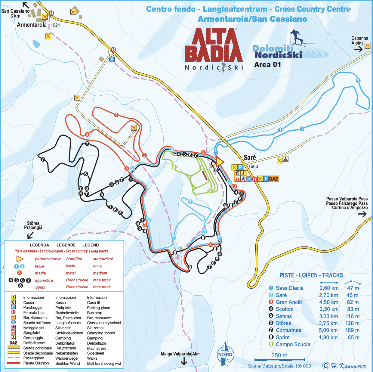 Alta Badia cross country ski map