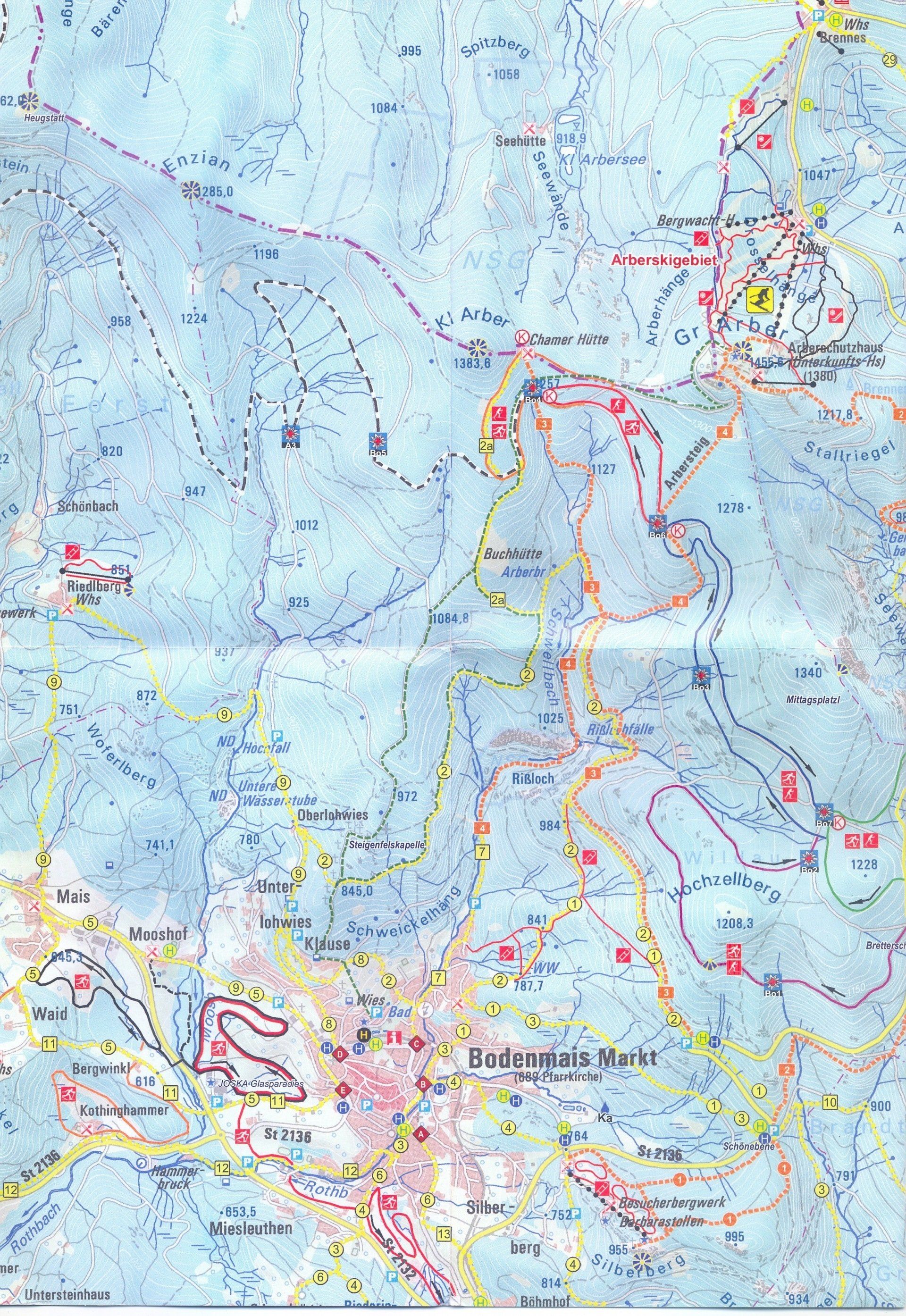 Bodenmais cross country ski map