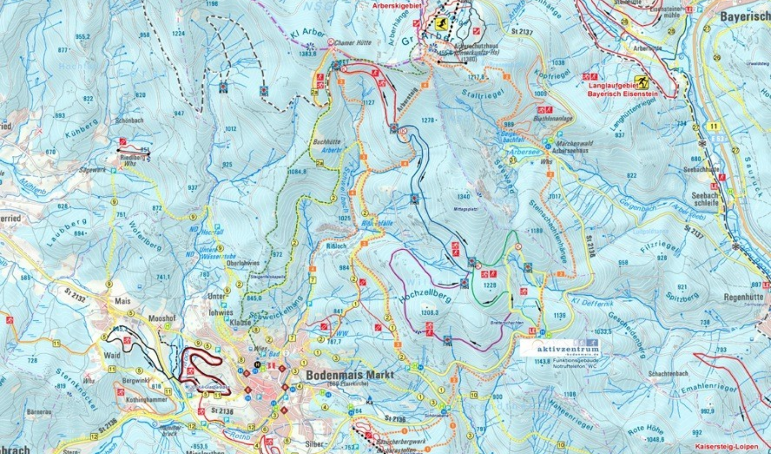 Bretterschachten cross country ski map