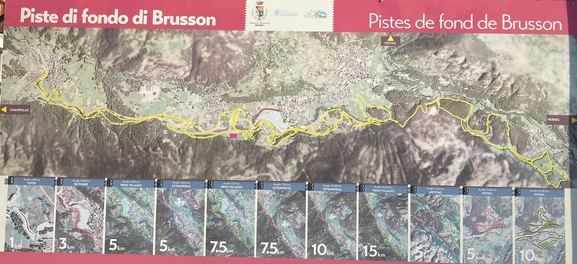 Brusson cross country ski map