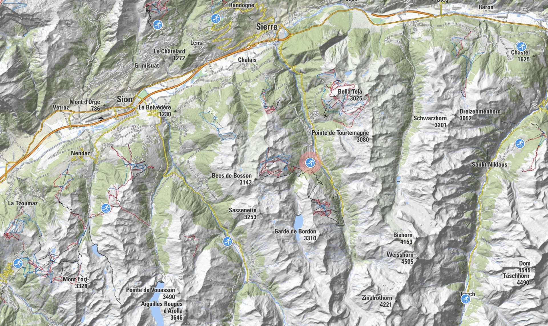 Areas around Grimentz for cross country skiing