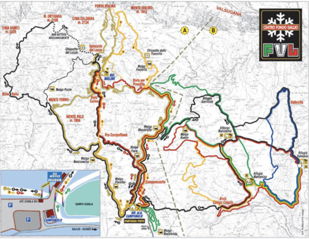 Gallio cross country ski map