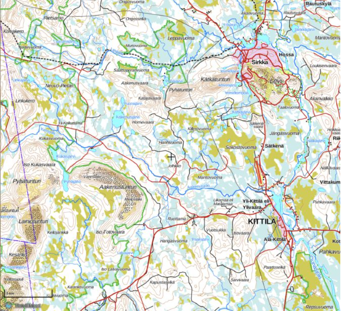 Map of Kitillä area