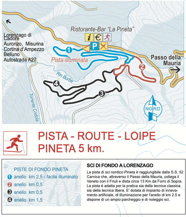 Forni di Sopro cross country ski map