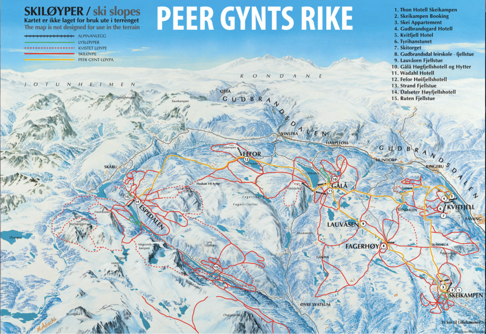 Peer Gynt cross country ski map