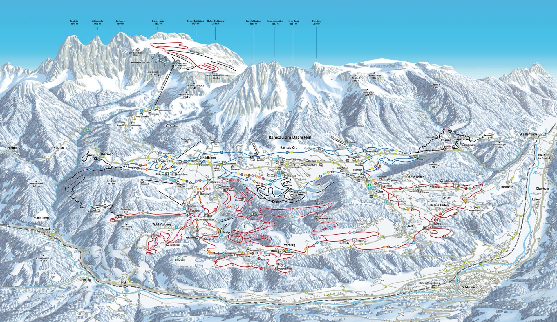 Ramsau am Dachstein cross country ski map