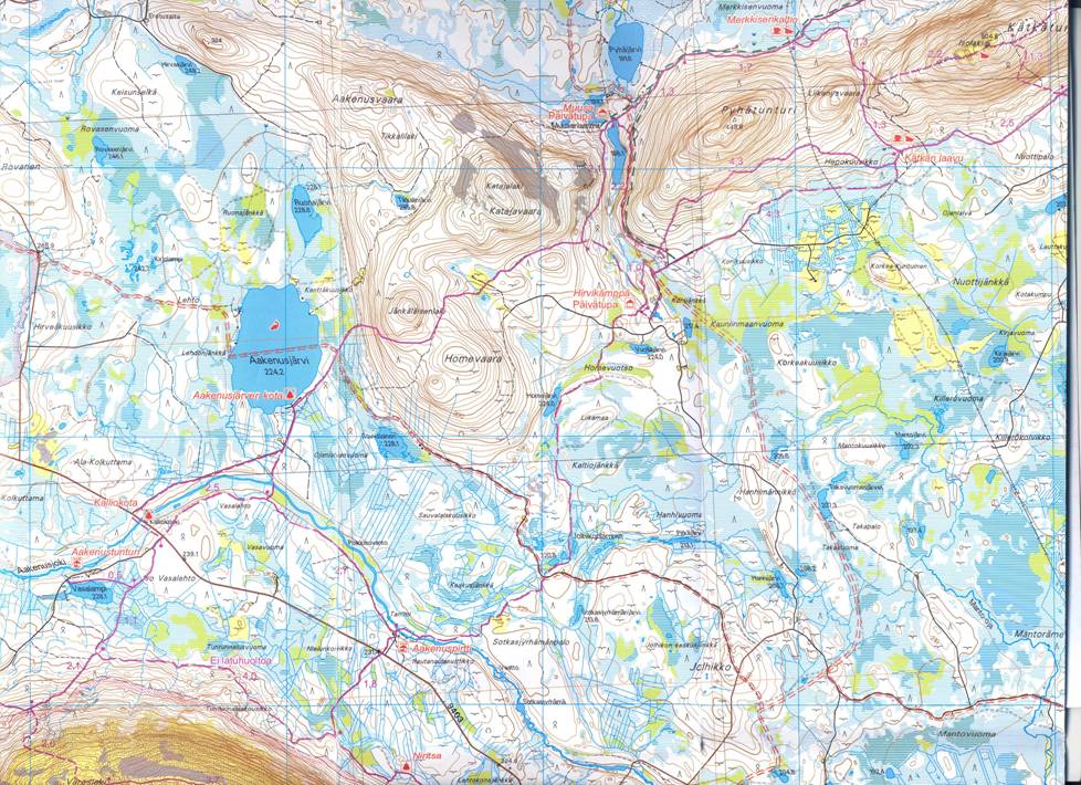 Levi extended cross country ski map