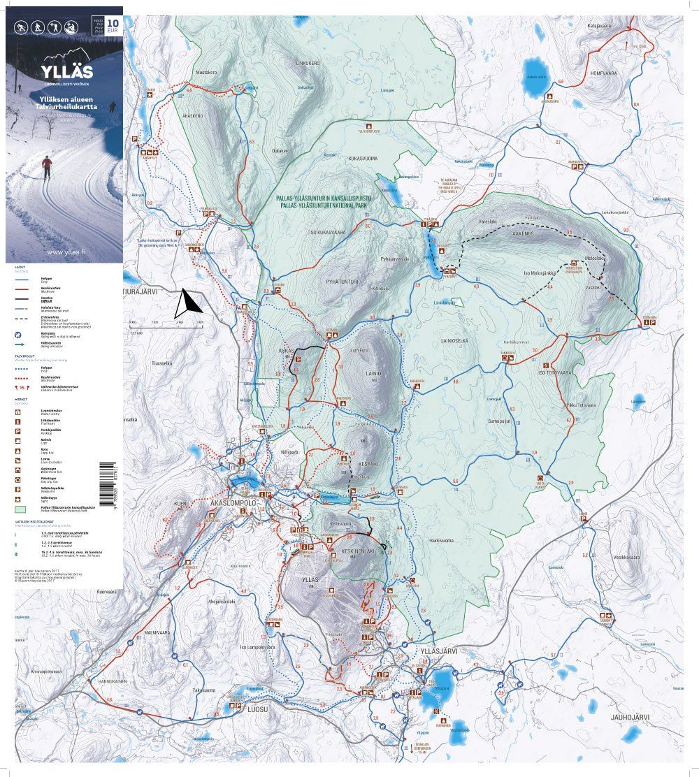 Ylläs cross country ski map