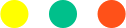 Three colored circles: yellow, green, and orange, in a row.