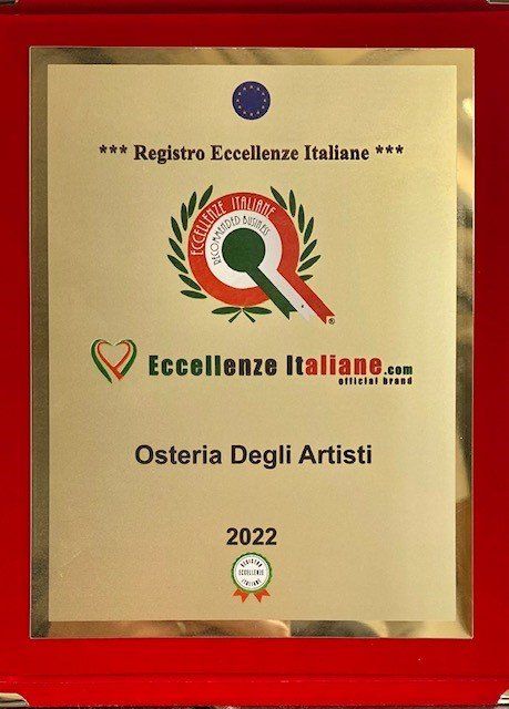 Registro eccellenze italiane 2022 osteria degli artisti