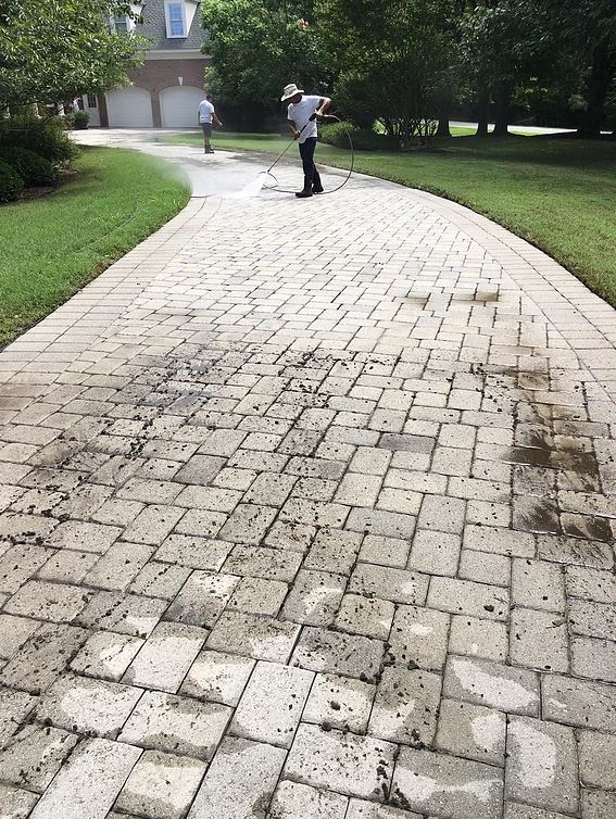 before paver hardscape cleaning services