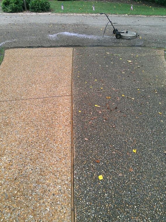 exposed aggregate concrete driveway before and after