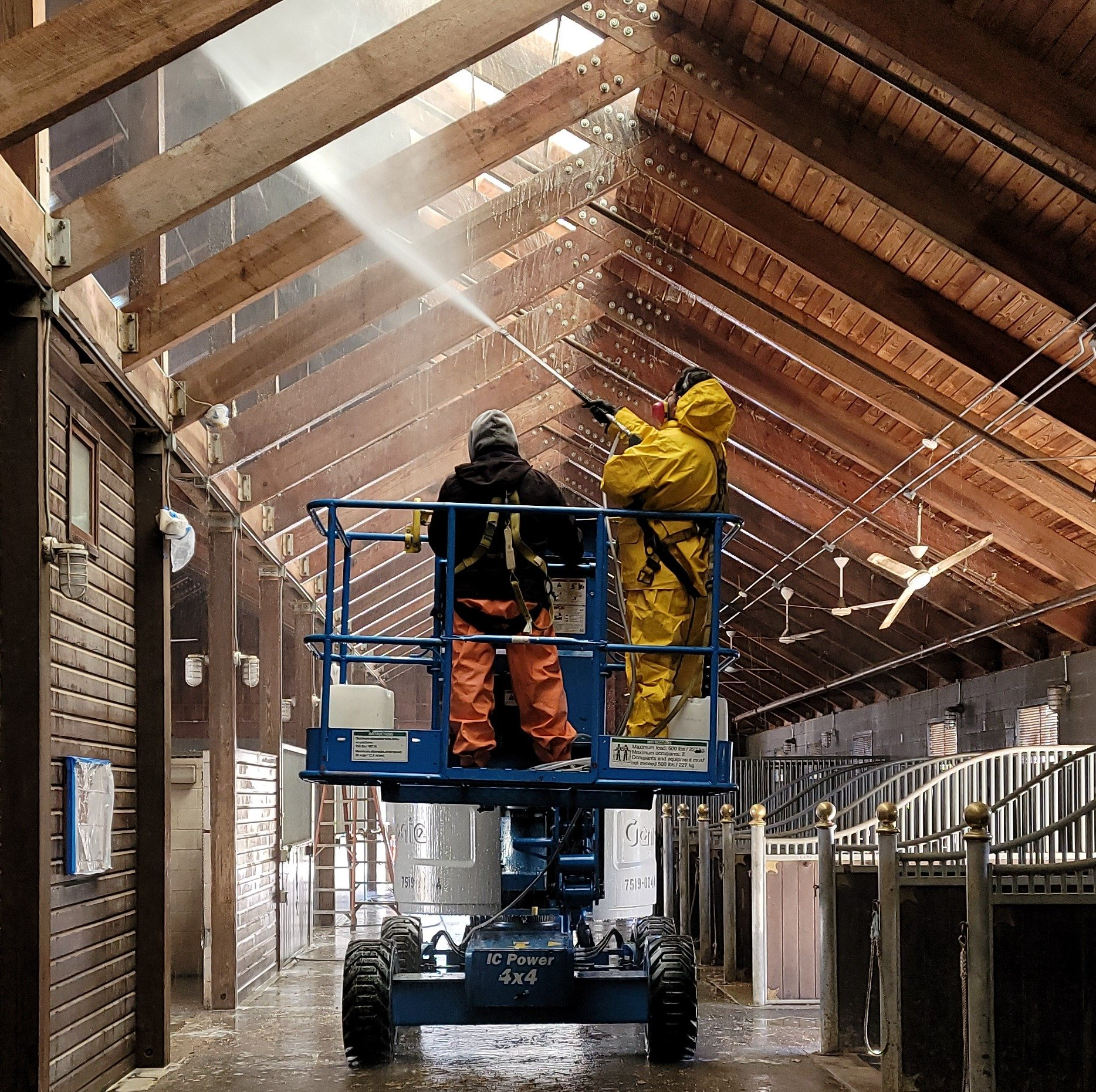 Commercial Pressure Wash Experts Power Washing The Roof