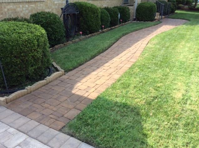 hardscape paver services for a sidewalk