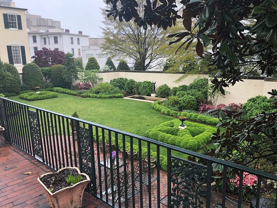 Landscaped garden of house