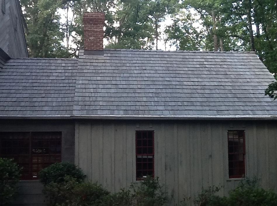Roof of home after being pressure washed