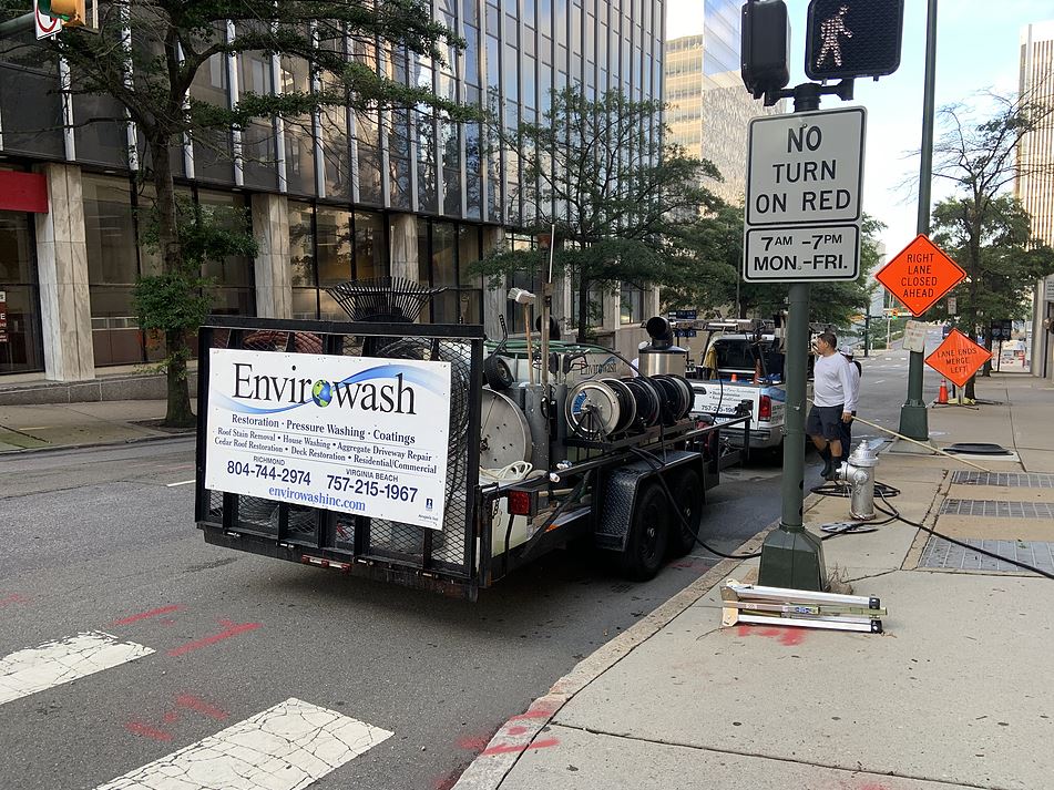 Commercial Cleaning: Envirowash power washing company in downtown Richmond VA