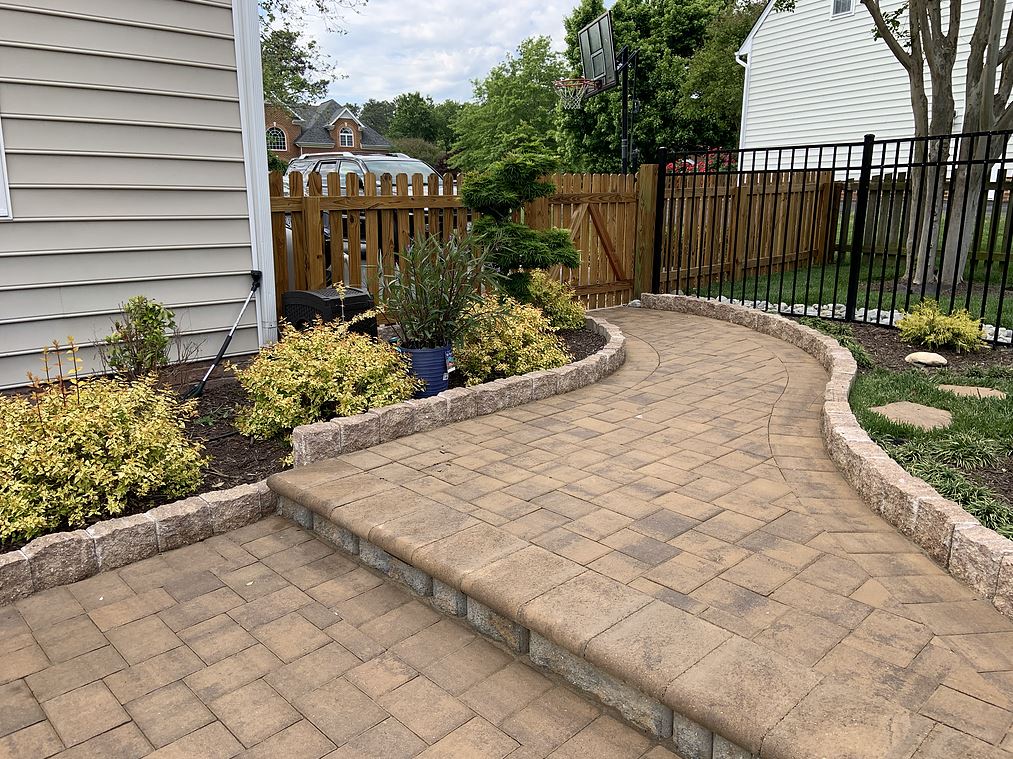 walkway after hardscape paver services