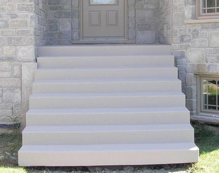 concrete stairs covered by a pvc membrane