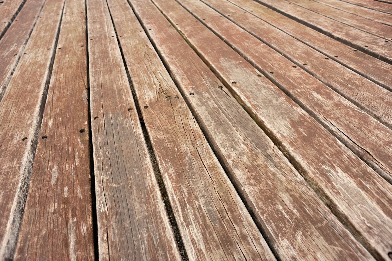 damaged wooden deck