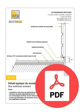 Dessin technique de l'installation d'une membrane de PVC