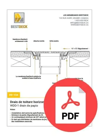 Dessin technique de l'installation d'une membrane de PVC