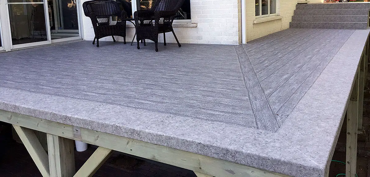 Terrrasse avec membrane de pvc grise