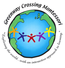 A logo for greenway crossing montessori is shown