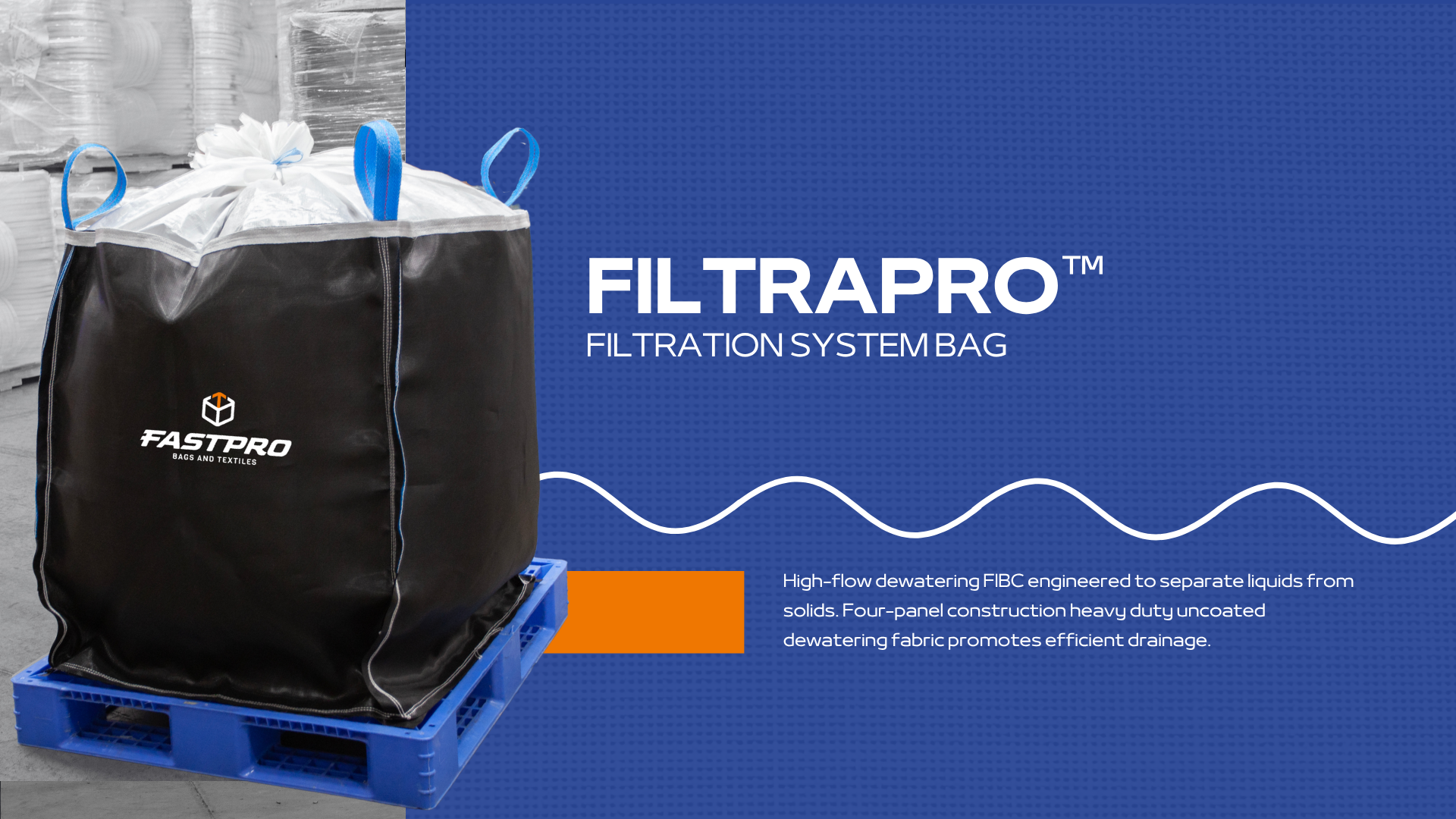 FiltraPro dewatering bulk bag, liquid solid separator