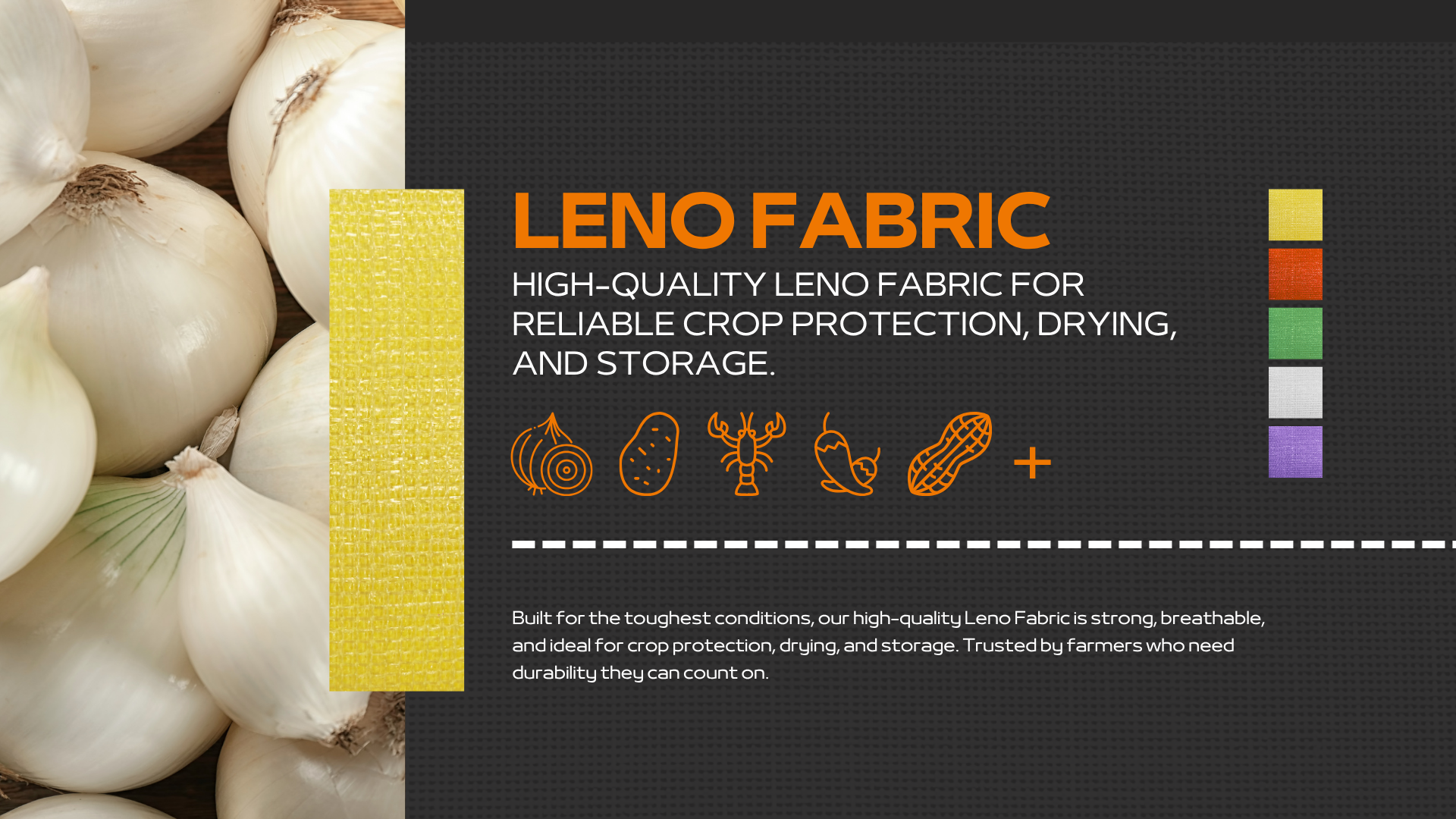 High-quality Leno Fabric for reliable crop protection, drying, and storage
