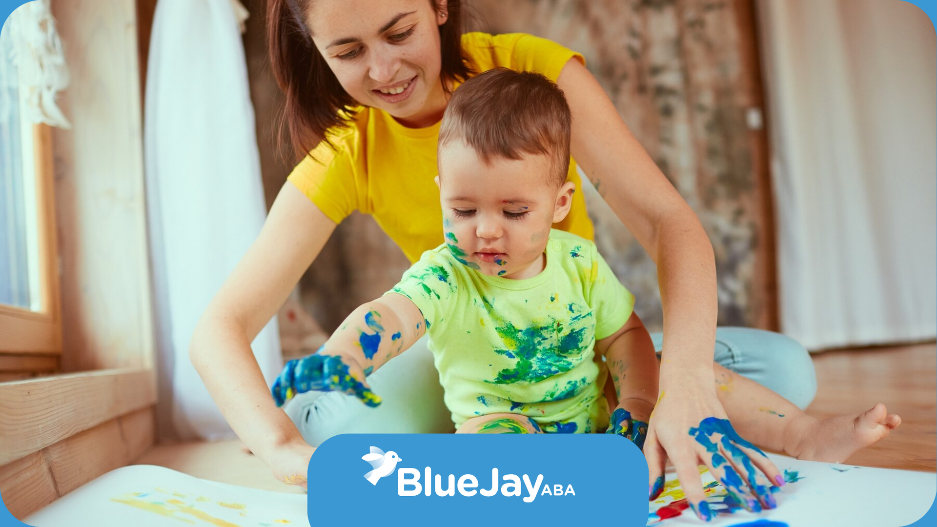 A child with autism is playing with his RBT during ABA therapy