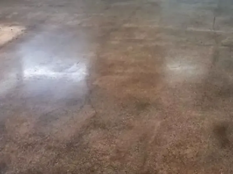 a close up of a polished concrete floor in Yucca Valley, South California.