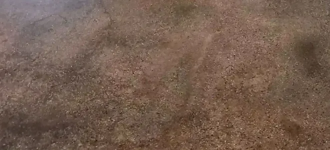 a close up of a polished concrete floor in Yucca Valley, South California.