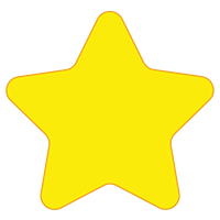 Una estrella amarilla con un contorno amarillo sobre un fondo blanco.