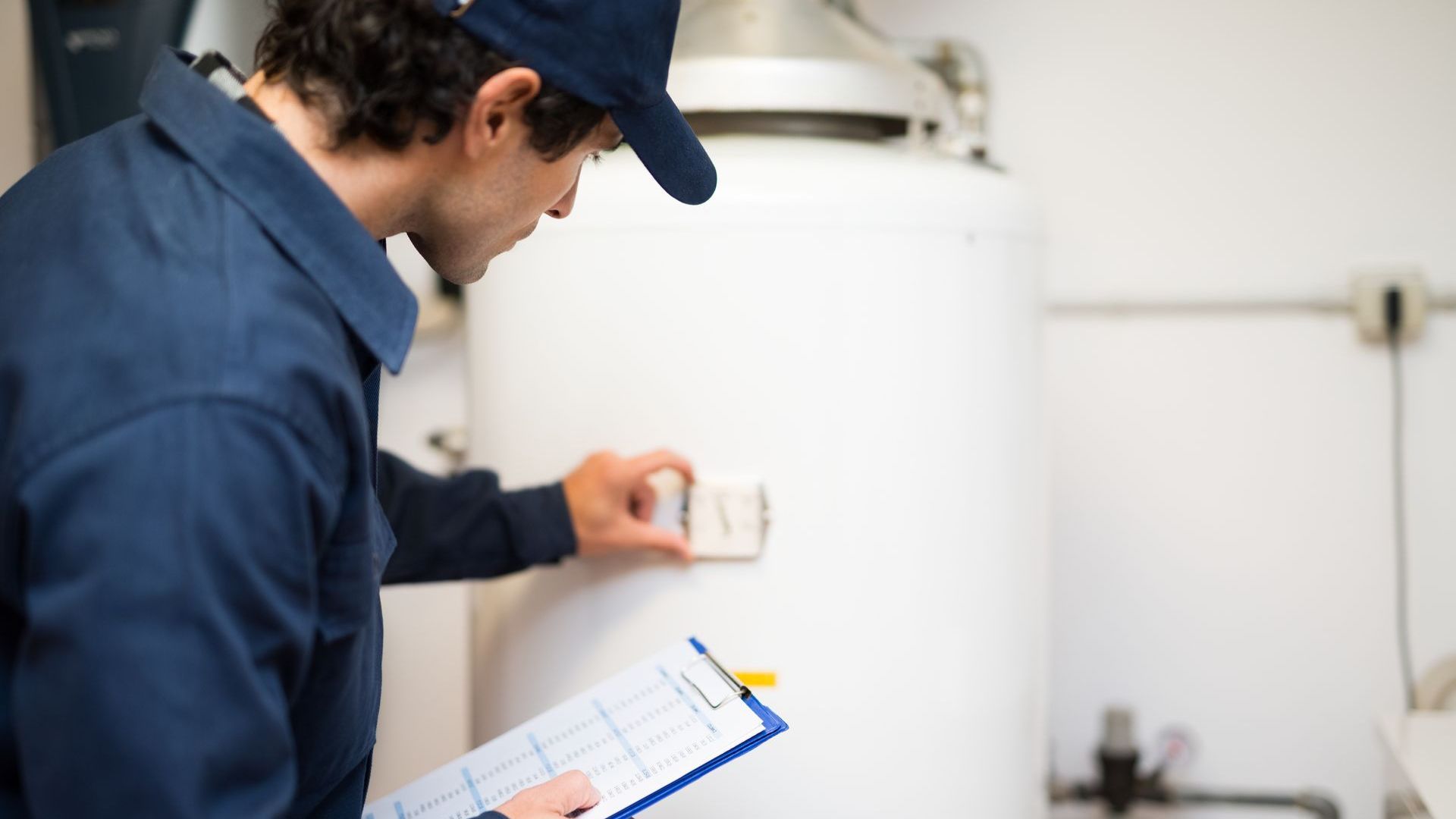 Checking a water heater
