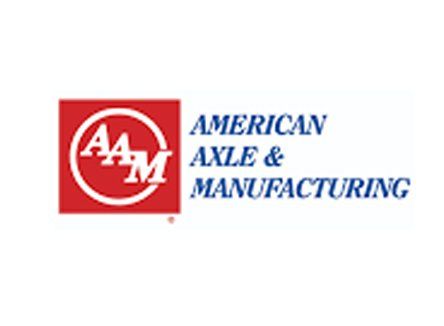 Logo for American Axle & Manufacturing: Red square with 