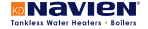 Navien logo with an orange square and the letters