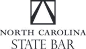 A black and white logo for north carolina state bar