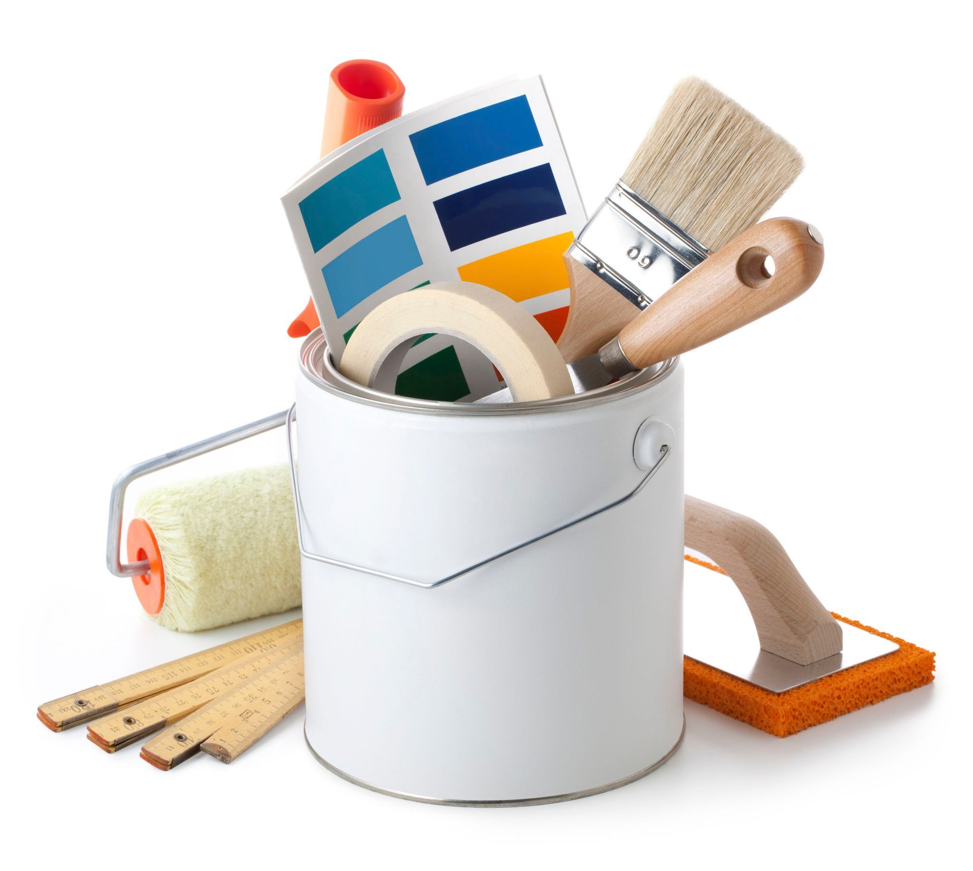 A can of paint is filled with paint brushes and tape — Overland Park, KS — Johnson County Solutions