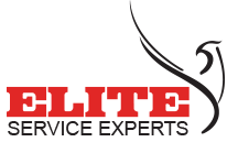 The red logo for "ELITE SERVICE EXPERTS" features a stylized black abstract bird graphic on the right.
