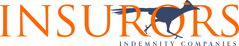 Insurance company logo with orange text and a bird silhouette over the wordmark.