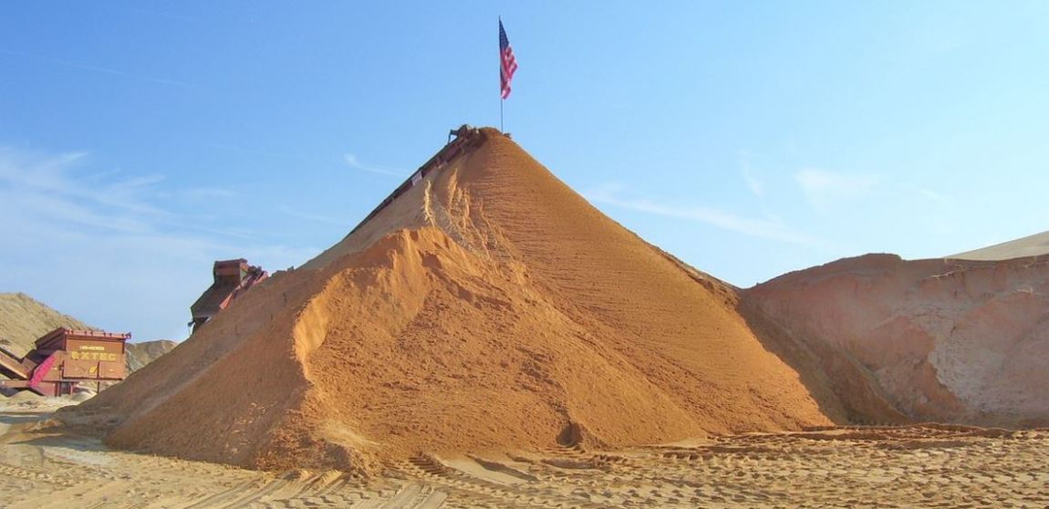 Mound of Sand with American Flag
