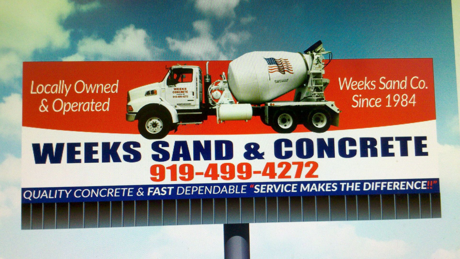 Weeks Sand & Concrete Billboard