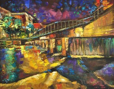 Reedy River at Night 16x20 — Art Gallery in Greenville, SC