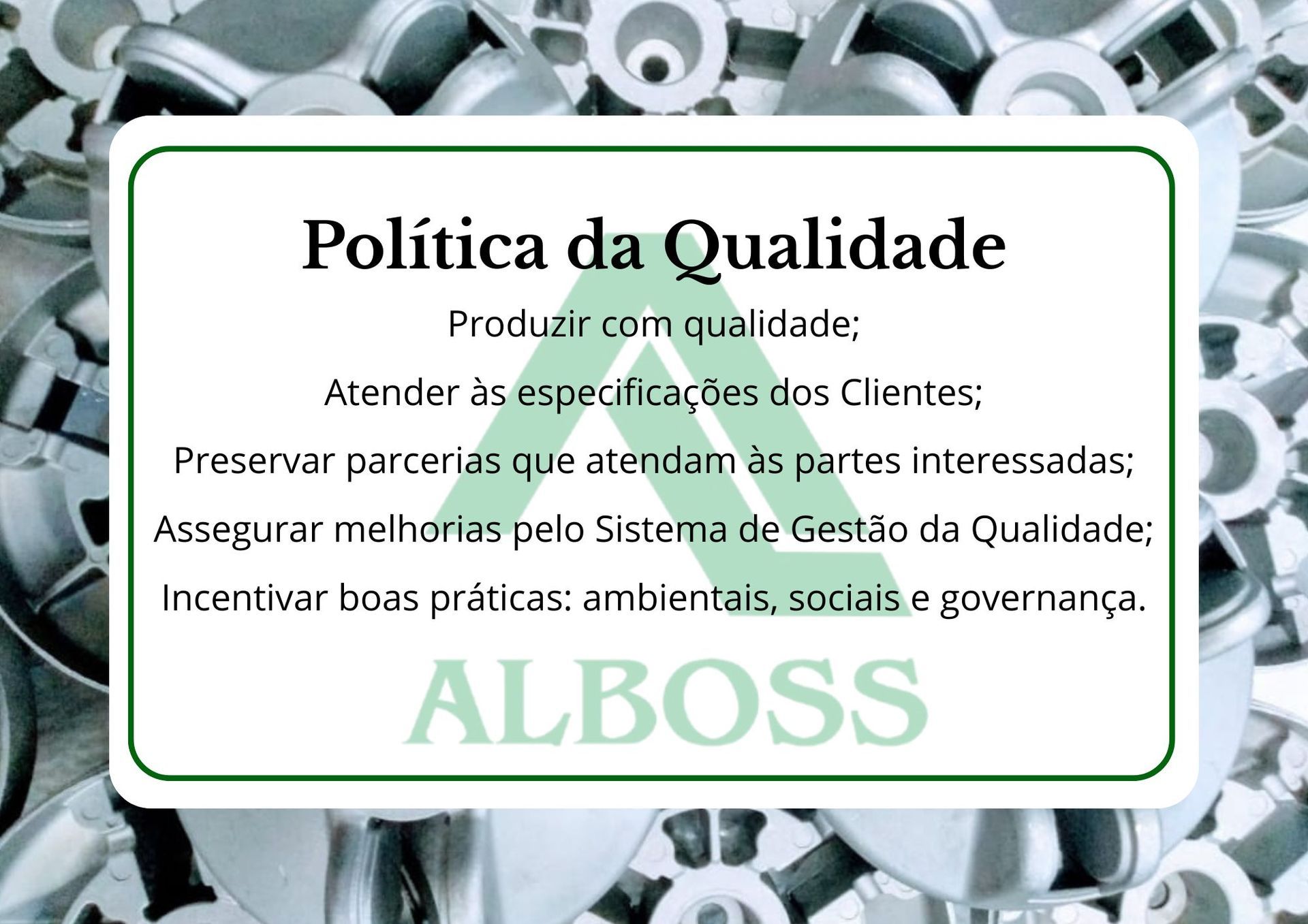 Política de Qualidade da Alboss