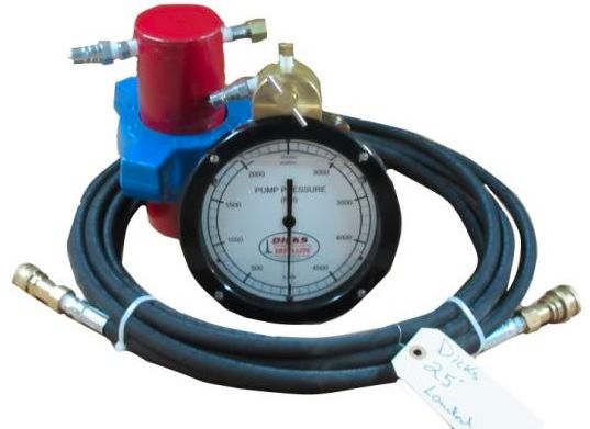 a pressure gauge with a hose attached to it