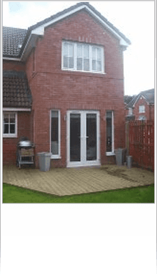 Two storey extension complete with UPVC doors and windows. 