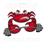 Red crab lifting weights, "Crabtrap Functional Fitness" logo.